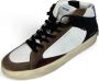 Crime London Hoge Sneaker met Rits Zwart Wit Bruin Multicolor Heren - Thumbnail 5