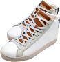 Crime London Hoge Top Essentiële Sneakers in Wit Bruin Blauw White Heren - Thumbnail 3