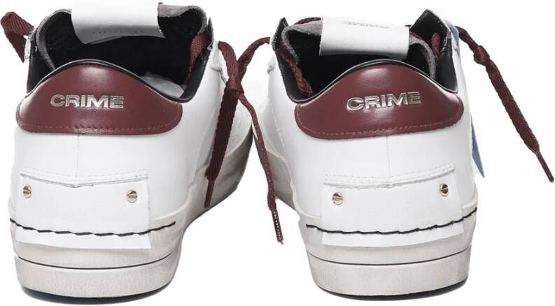 Crime London Klassieke Bandzool Sneakers Wit Bourgondië White Heren