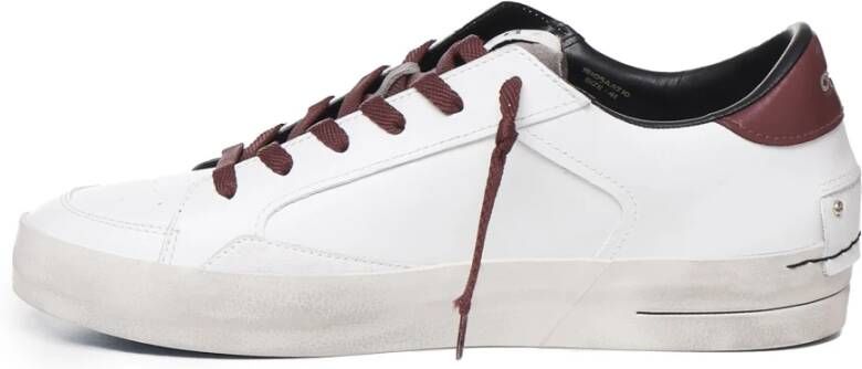 Crime London Klassieke Bandzool Sneakers Wit Bourgondië White Heren