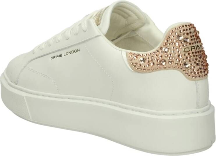 Crime London Lage leren sneakers met uitneembare binnenzool White Dames