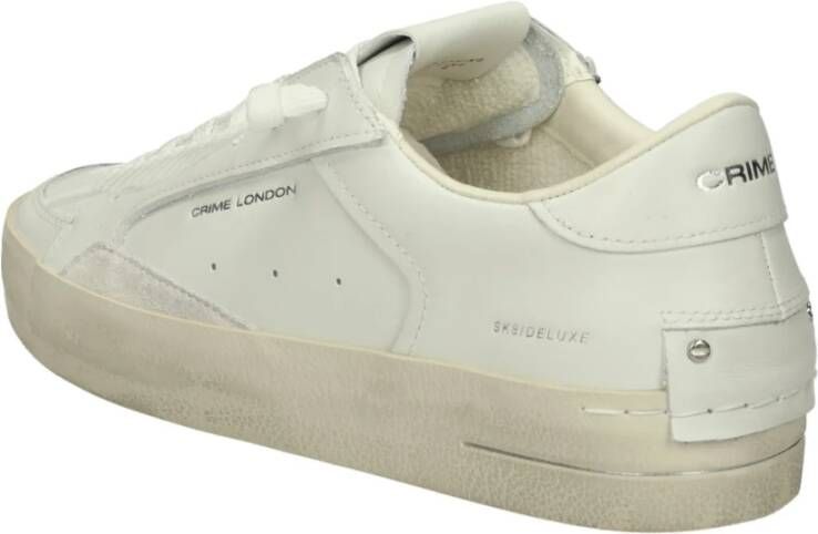 Crime London Lage leren sneakers met uitneembare binnenzool White Dames