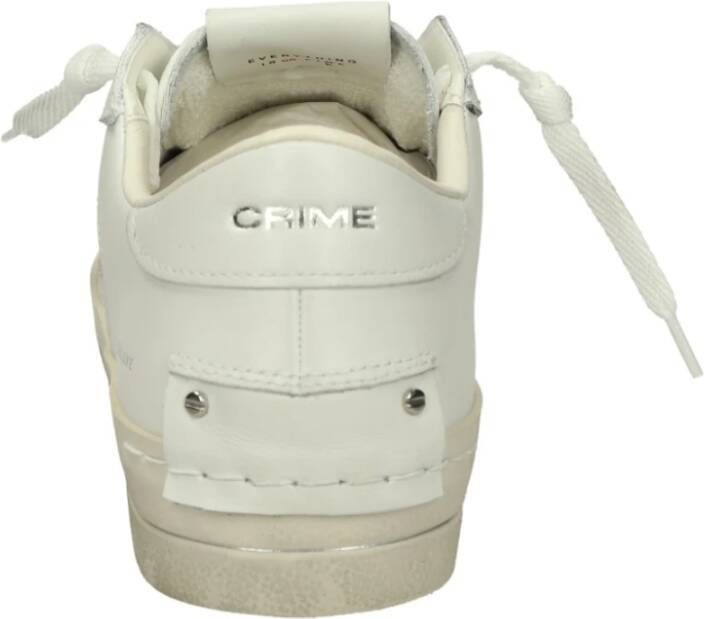 Crime London Lage leren sneakers met uitneembare binnenzool White Dames