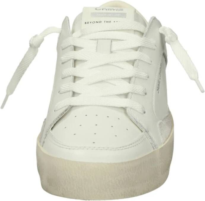 Crime London Lage leren sneakers met uitneembare binnenzool White Dames