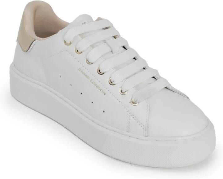 Crime London Lente Zomer Leren Sneakers Elevate Model White Dames