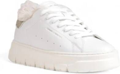 Crime London Leren sneaker met textielaccenten White Dames