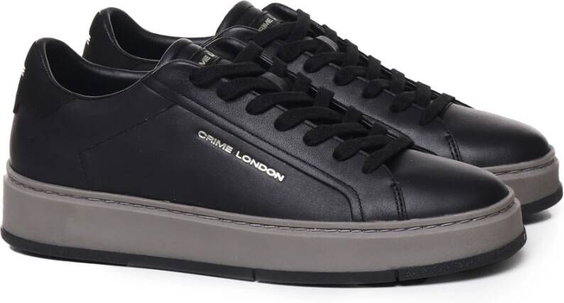 Crime London Leren sneakers met bandzool Black Heren