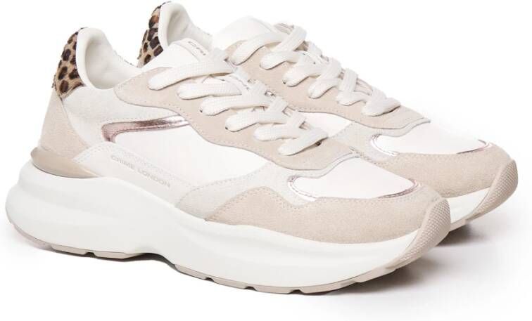 Crime London Sneakers met dierenprint in wit beige White Dames