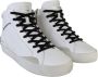 Crime London Witte Leren Hoge Sneakers met Zwarte Rand White Heren - Thumbnail 2