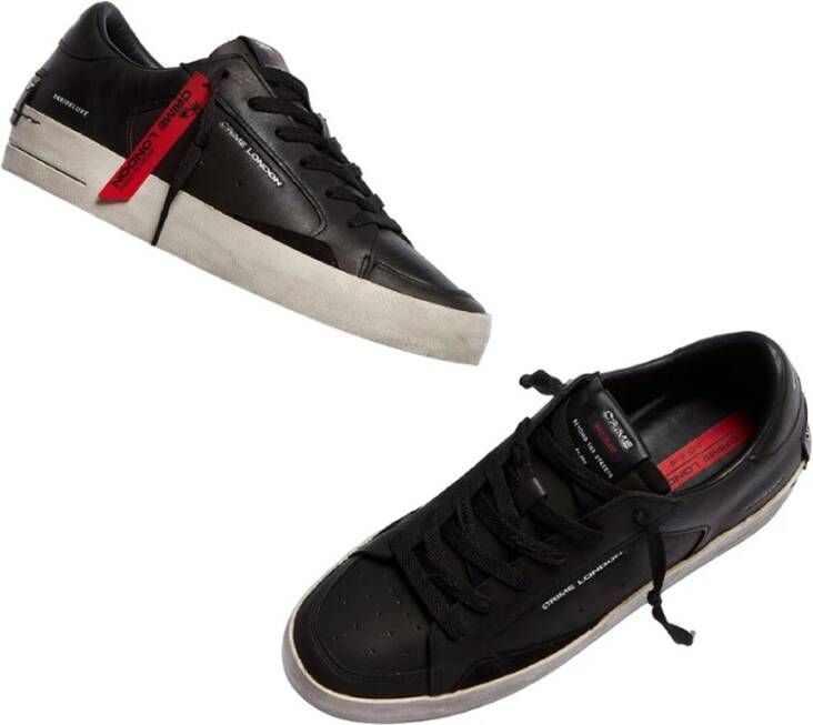 Crime London Leren Sneakers Heren 18100Aa6 Zwart Heren