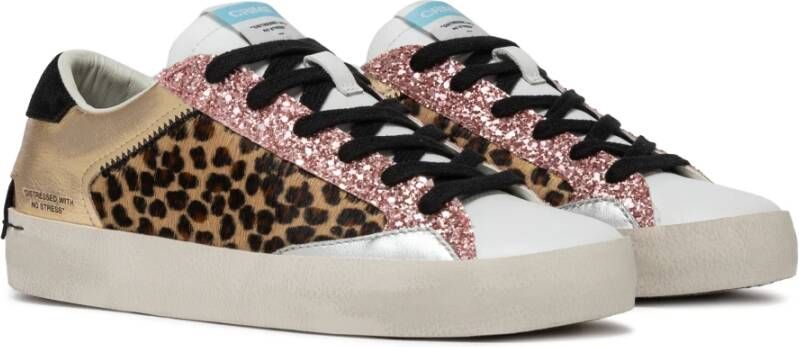 Crime London Stedelijke leren sneaker met dierenprint Multicolor Dames