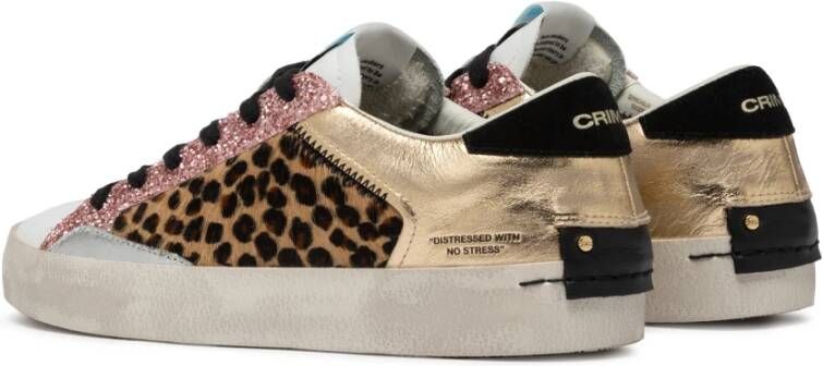 Crime London Stedelijke leren sneaker met dierenprint Multicolor Dames