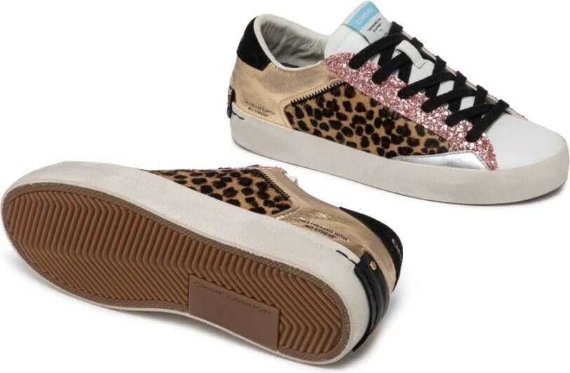 Crime London Stedelijke leren sneaker met dierenprint Multicolor Dames