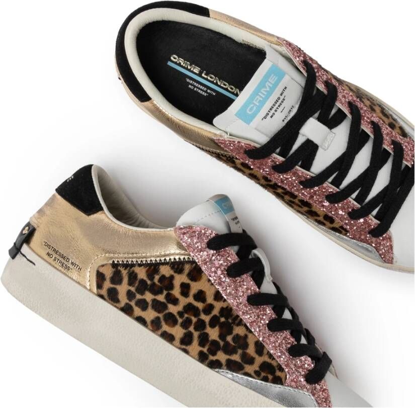 Crime London Stedelijke leren sneaker met dierenprint Multicolor Dames