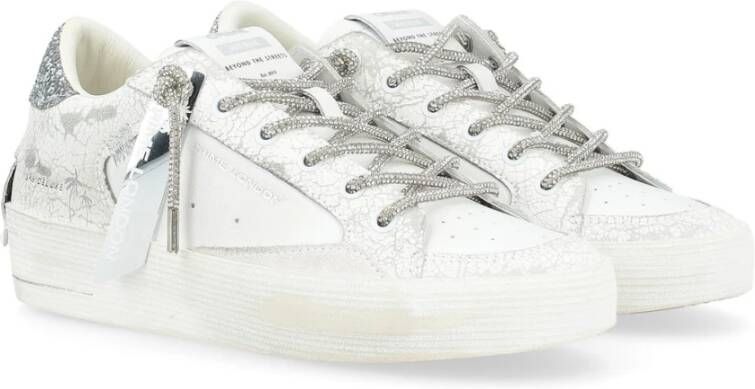 Crime London Witte Deluxe Hiel Sneakers White Dames