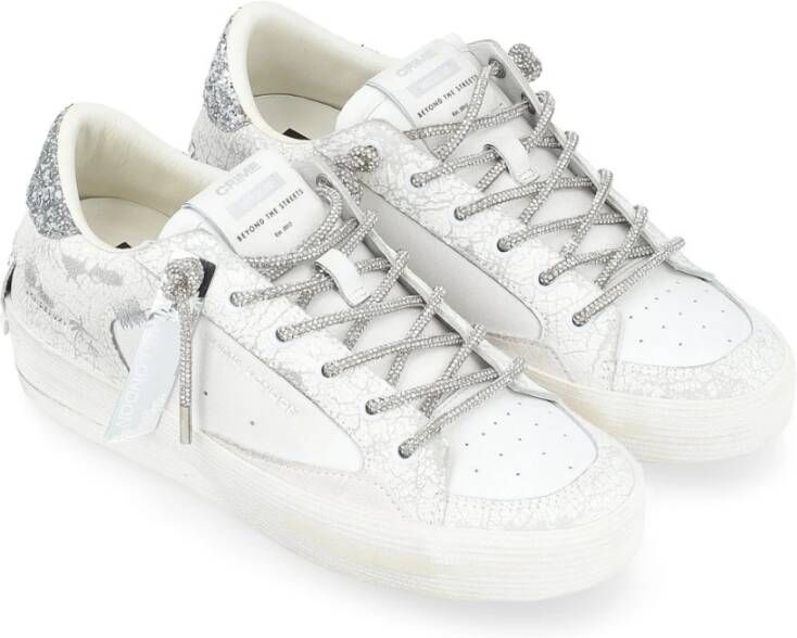 Crime London Witte Deluxe Hiel Sneakers White Dames