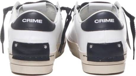 Crime London Witte Distressed Leren Sneakers White Heren