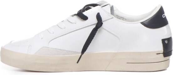 Crime London Witte Distressed Leren Sneakers White Heren