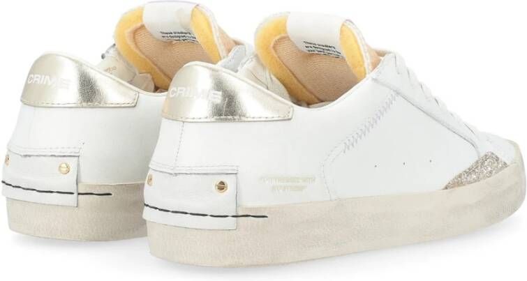 Crime London Witte Distressed Sneakers White Dames