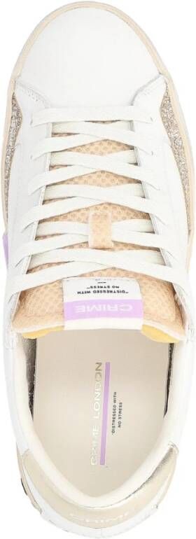 Crime London Witte Distressed Sneakers White Dames