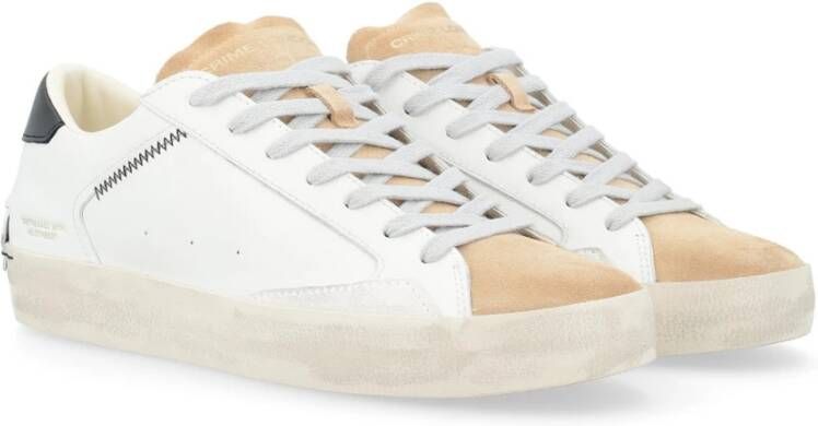 Crime London Witte Distressed Sneakers White Heren