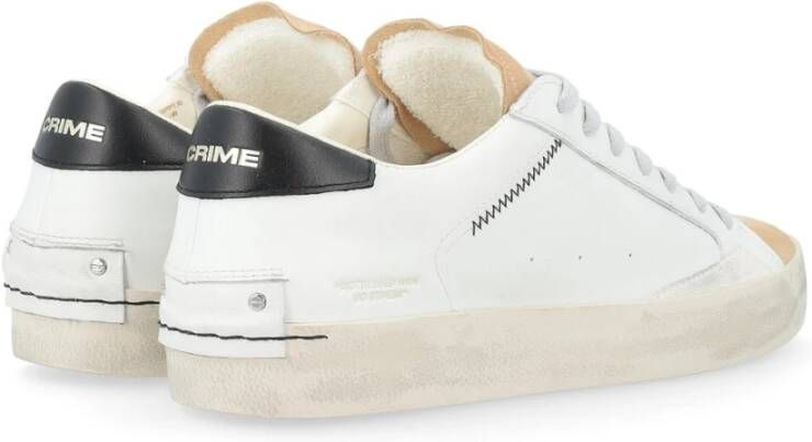 Crime London Witte Distressed Sneakers White Heren