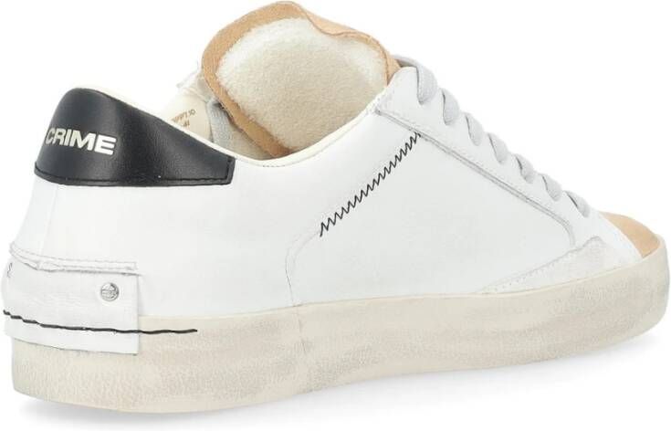 Crime London Witte Distressed Sneakers White Heren