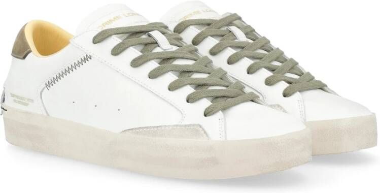 Crime London Witte Distressed Sneakers White Heren