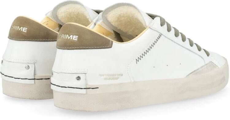 Crime London Witte Distressed Sneakers White Heren