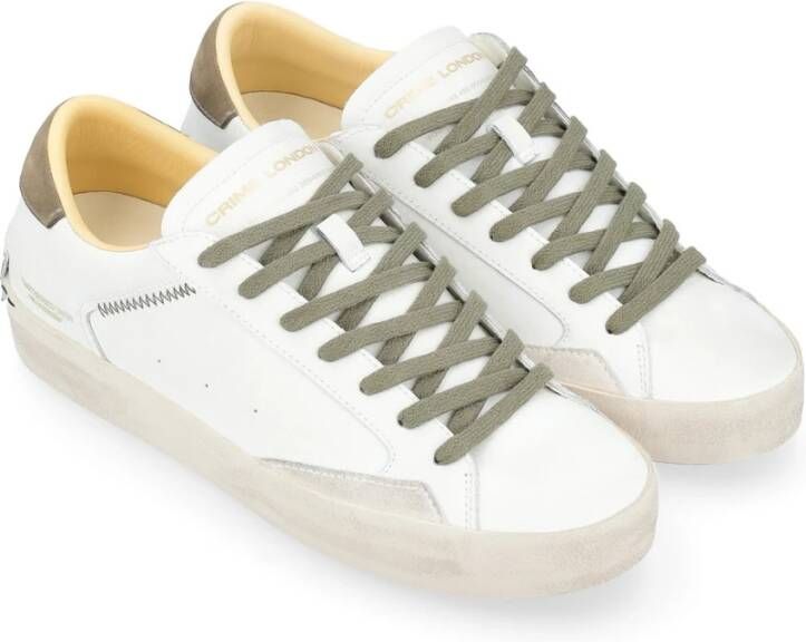 Crime London Witte Distressed Sneakers White Heren