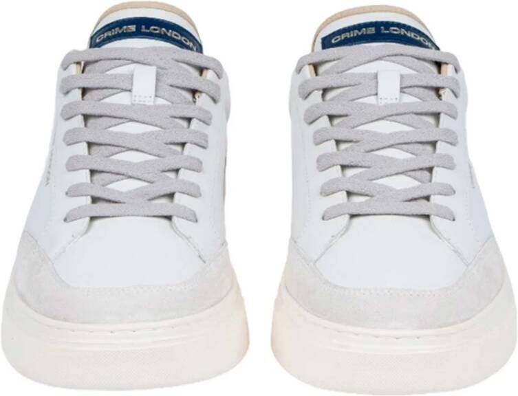 Crime London Witte en Royal Blue Eclipse Sneakers White Heren