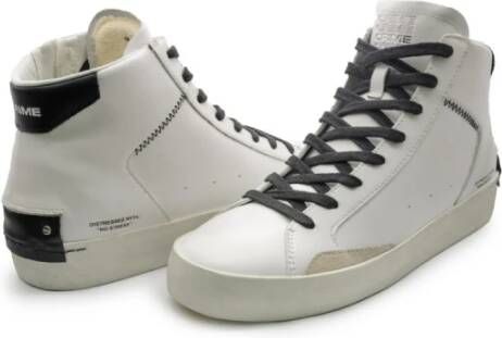 Crime London Witte High Top Distressed Sneakers White Heren