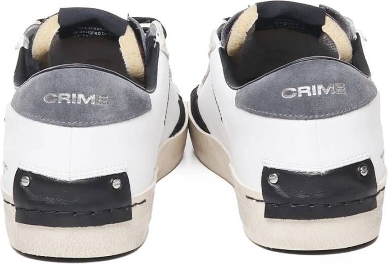 Crime London Witte klassieke sneakers met bandzool White Heren