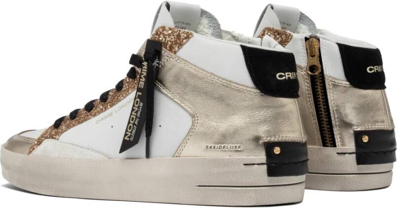 Crime London Witte leren hoge sneaker White Dames