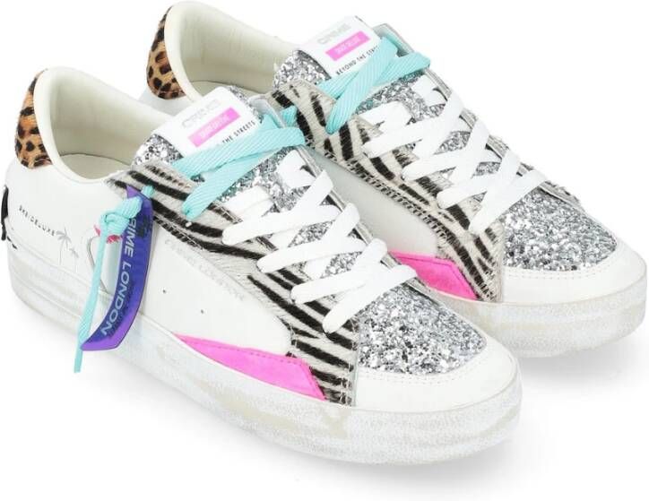 Crime London Witte leren Jungle Fever sneakers Multicolor Dames