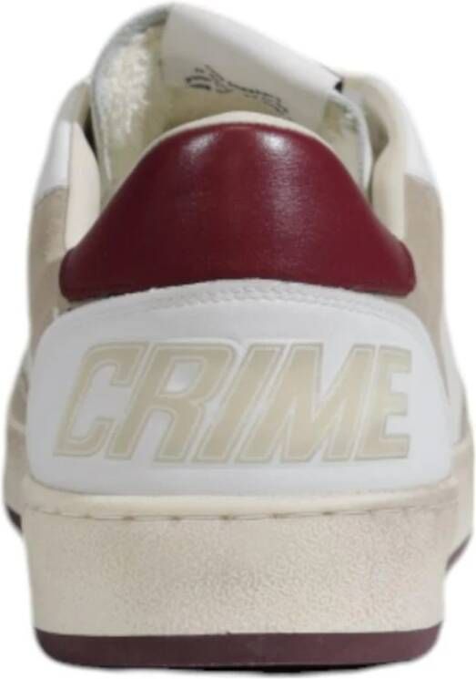 Crime London Witte leren lage sneakers White Heren