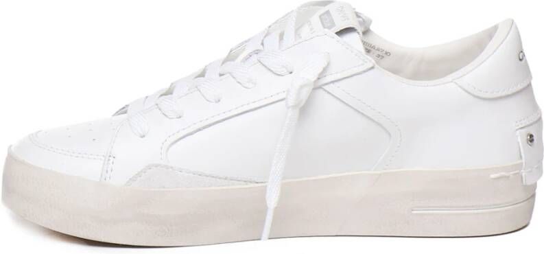 Crime London Witte Leren Sneakers met Bandzool White Dames