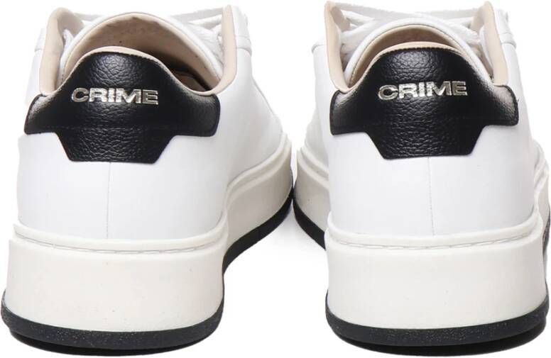 Crime London Witte Leren Sneakers met Bandzool White Heren