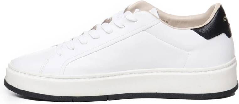 Crime London Witte Leren Sneakers met Bandzool White Heren