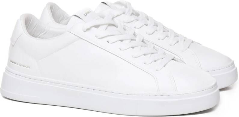 Crime London Witte Leren Sneakers met Logolabel White Heren