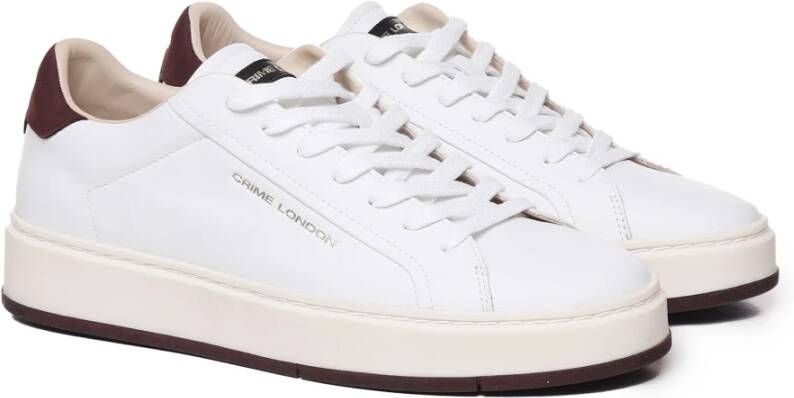 Crime London Witte Leren Sneakers met Stud Detail White Heren