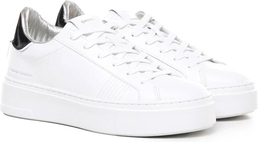 Crime London Witte Leren Sneakers met Stud White Dames