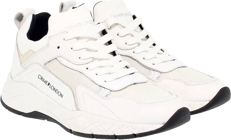 Crime London Witte Leren Sneakers voor Heren Wit Heren