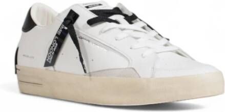 Crime London Witte leren sportieve sneakers met rubberen zool White Heren