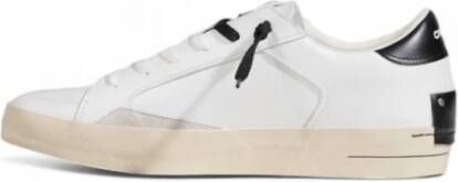 Crime London Witte leren sportieve sneakers met rubberen zool White Heren