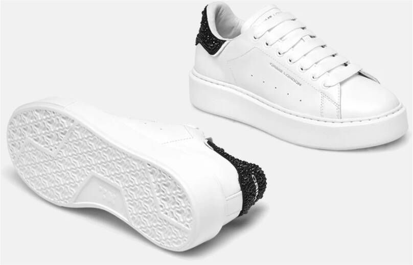 Crime London Witte Sneakers met Glitter Hak Wit Dames