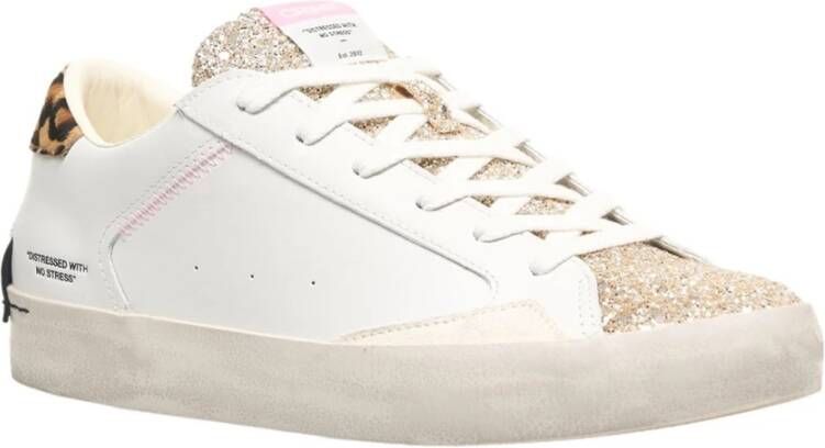 Crime London Witte Sneakers met Glitterdetails White Dames