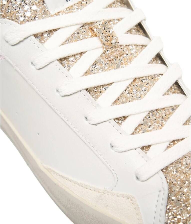 Crime London Witte Sneakers met Glitterdetails White Dames