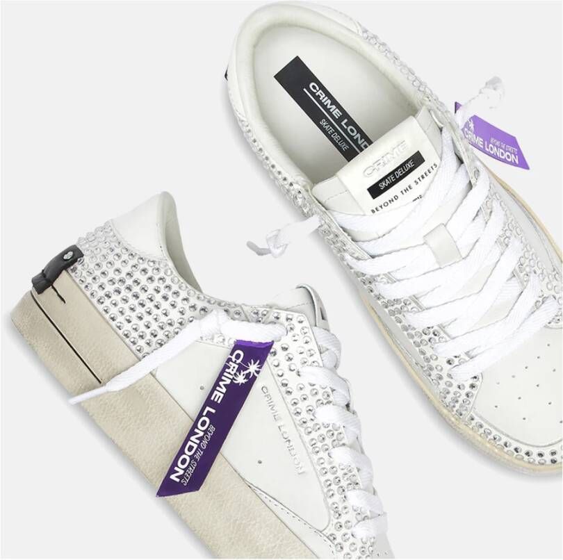 Crime London Witte Sneakers met Strass Wit Dames