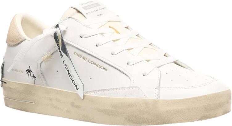 Crime London Witte Sneakers SK8 Deluxe White Heren